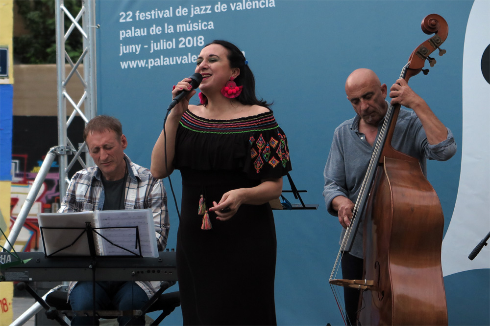 Crisina Blasco Quartet el pasado 3 de junio en la Plaça de Patraix./ (P. V.)