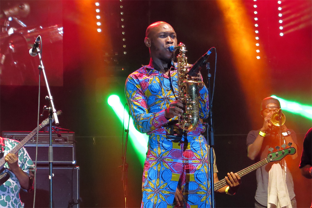 El nigeriano Seun Kuti + Egypt 80 en Pirineos Sur 2018./ (P. V.)